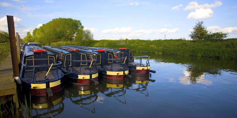 Boats moored at Pershore